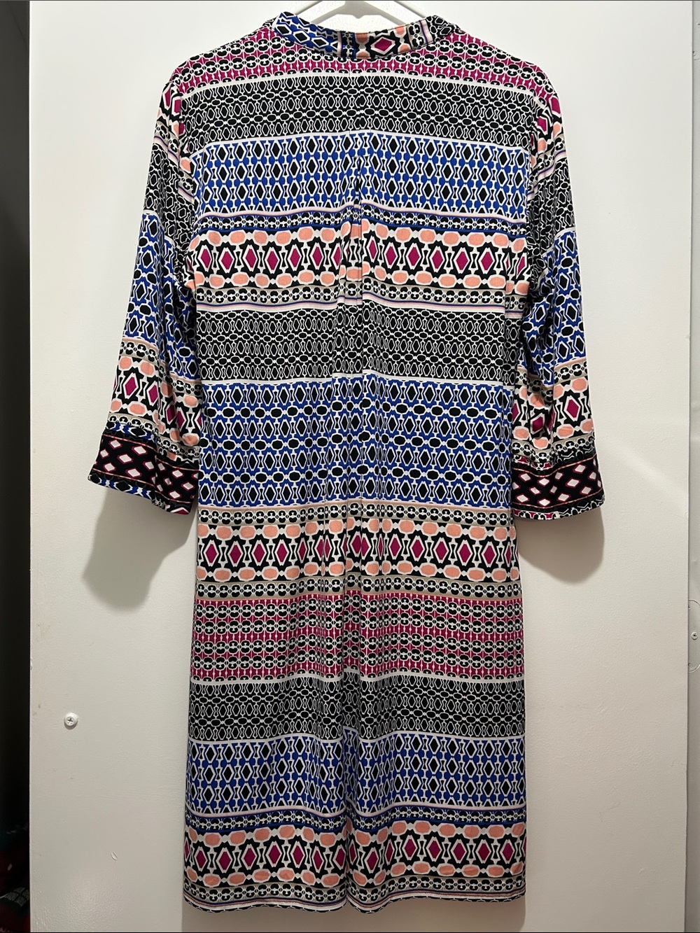 Laundry By Shelli Segal Blue, Pink & Black Geometric Shift Dress - Picture 4 of 5